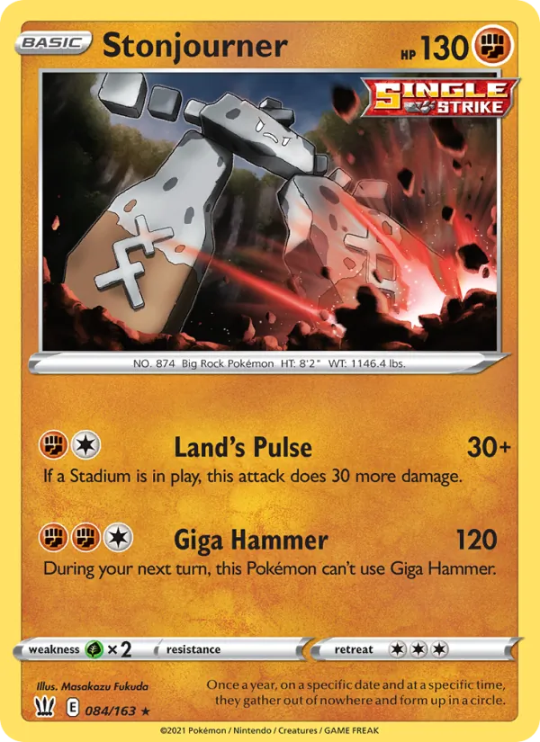 Stonjourner — Battle Styles #84 (Pokémon TCG card)