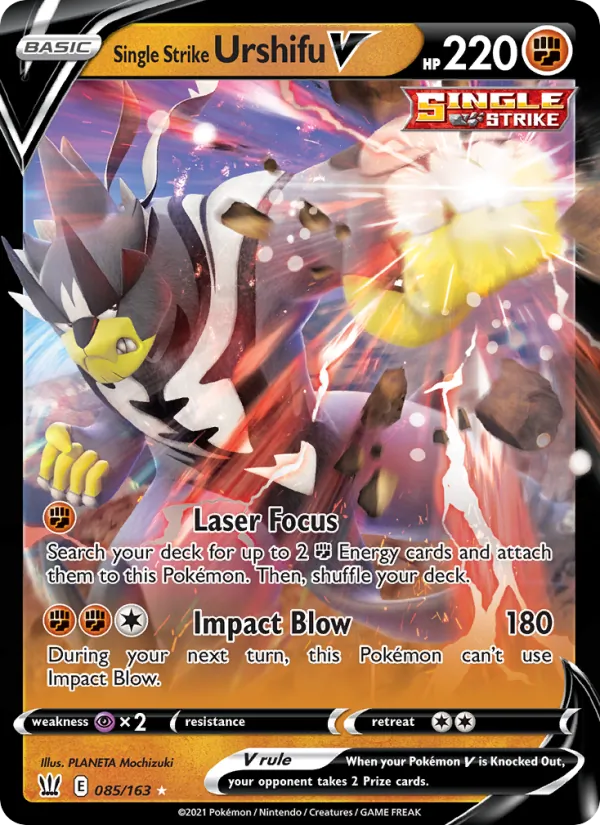 Single Strike Urshifu V — Battle Styles #85 (Pokémon TCG card)