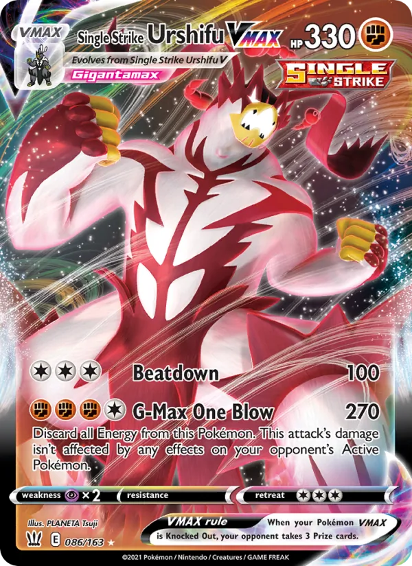 Single Strike Urshifu VMAX — Battle Styles #86 (Pokémon TCG card)