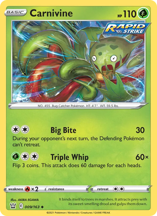 Carnivine — Battle Styles #9 (Pokémon TCG card)
