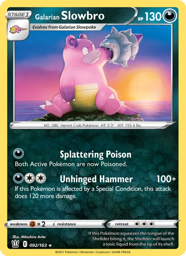 Galarian Slowbro — Battle Styles #92 (Pokémon TCG card)