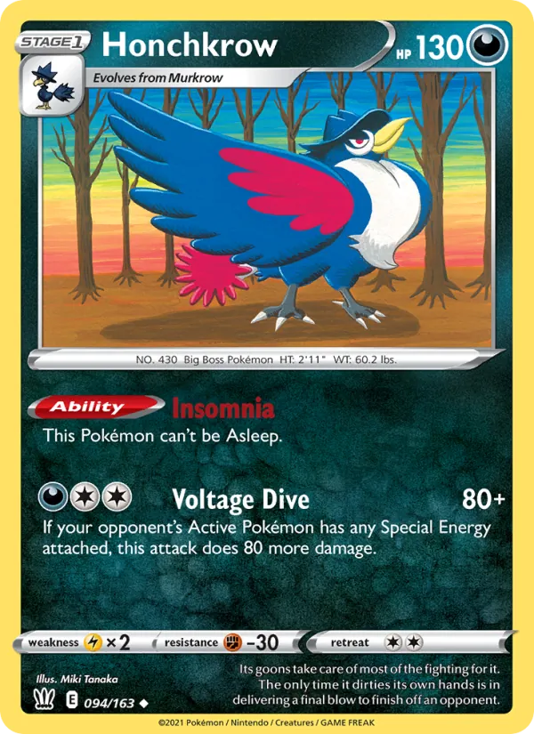 Honchkrow — Battle Styles #94 (Pokémon TCG card)