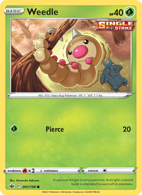 Weedle — Chilling Reign #1 (Pokémon TCG card)