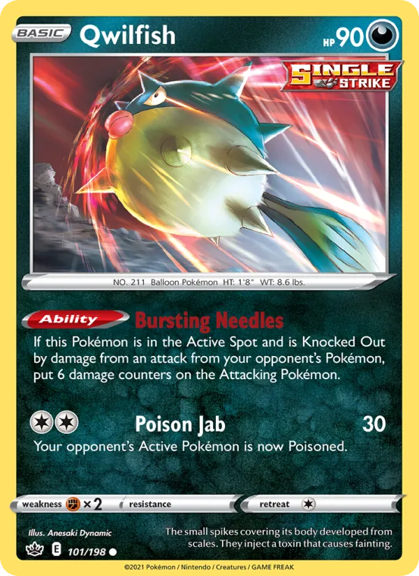Qwilfish — Chilling Reign #101 (Pokémon TCG card)