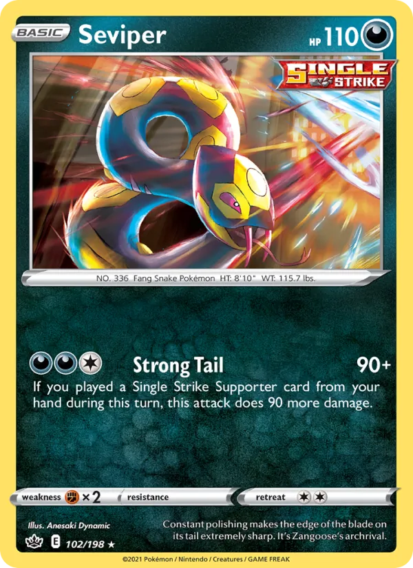 Seviper — Chilling Reign #102 (Pokémon TCG card)