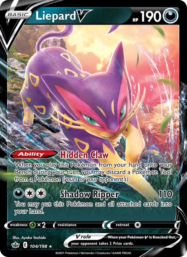 Liepard V — Chilling Reign #104 (Pokémon TCG card)