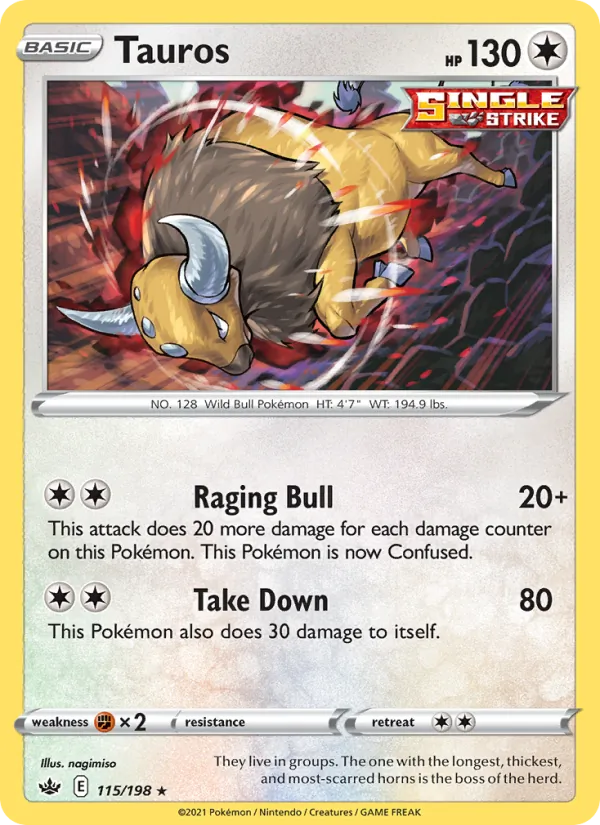 Tauros — Chilling Reign #115 (Pokémon TCG card)