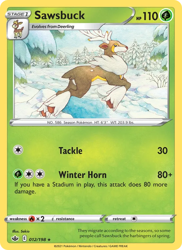 Sawsbuck — Chilling Reign #12 (Pokémon TCG card)