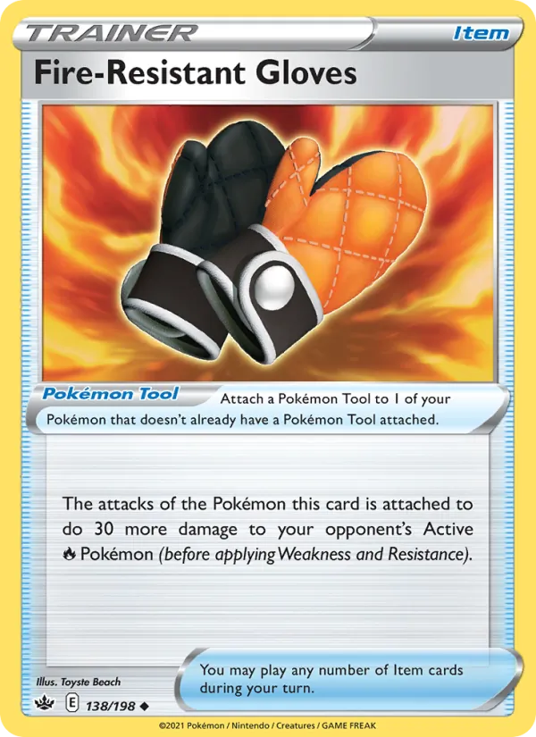 Fire-Resistant Gloves — Chilling Reign #138 (Pokémon TCG card)