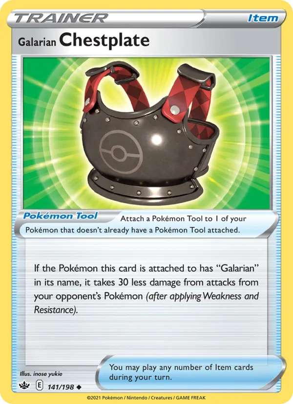 Galarian Chestplate — Chilling Reign #141 (Pokémon TCG card)