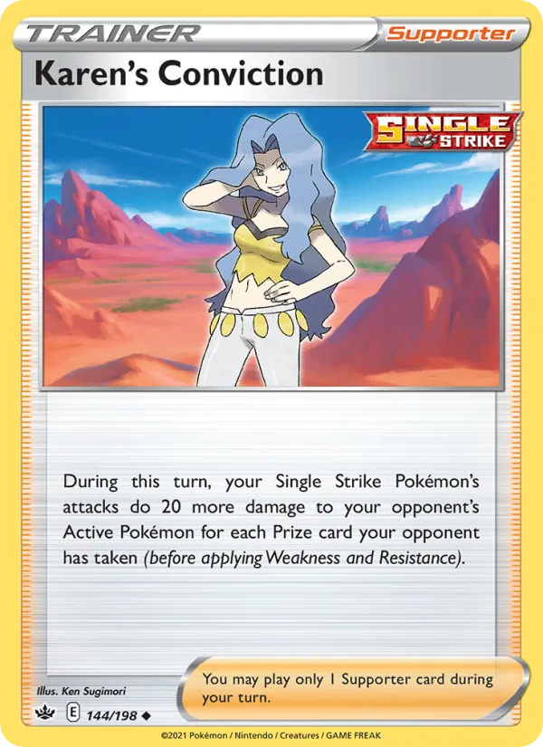 Karen's Conviction — Chilling Reign #144 (Pokémon TCG card)