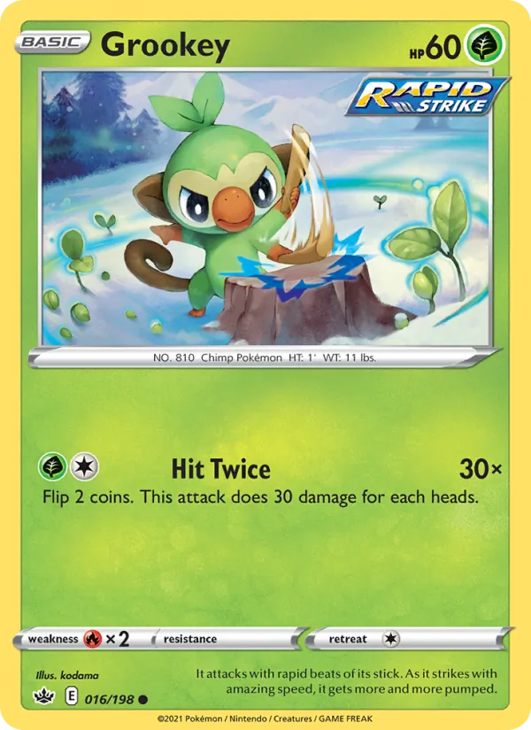Grookey — Chilling Reign #16 (Pokémon TCG card)