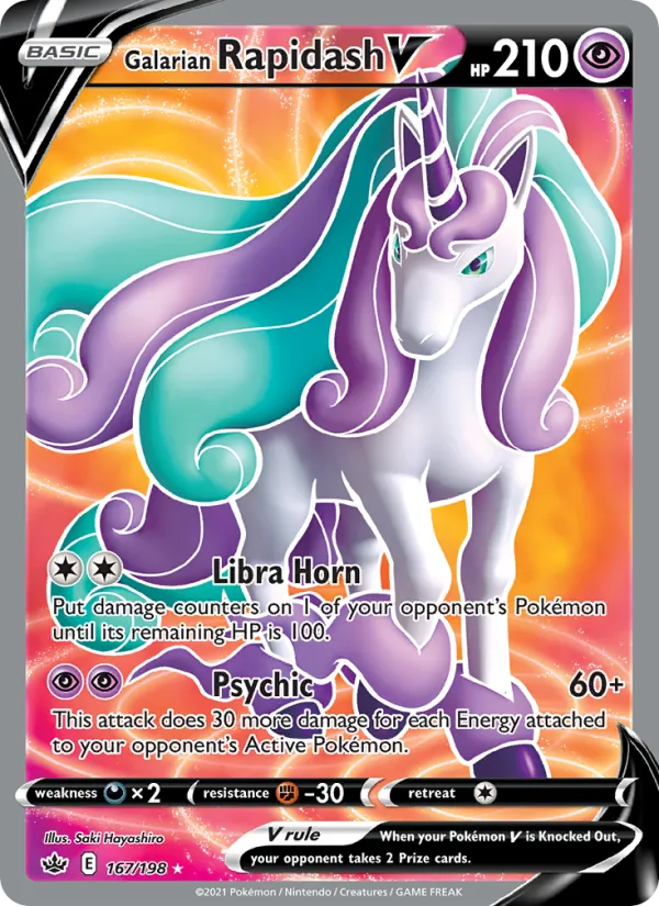 Galarian Rapidash V — Chilling Reign #167 (Pokémon TCG card)