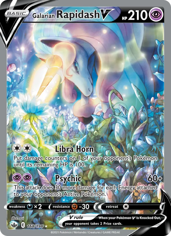 Galarian Rapidash V — Chilling Reign #168 (Pokémon TCG card)