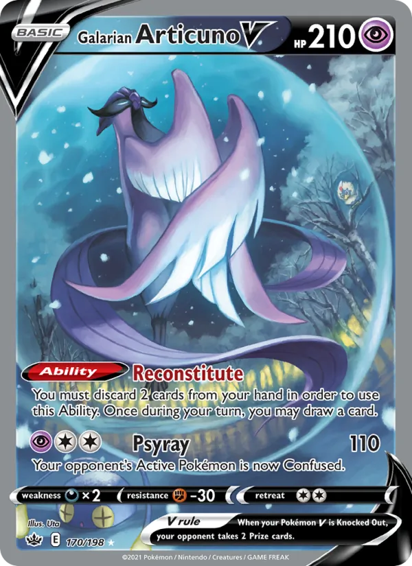 Galarian Articuno V — Chilling Reign #170 (Pokémon TCG card)