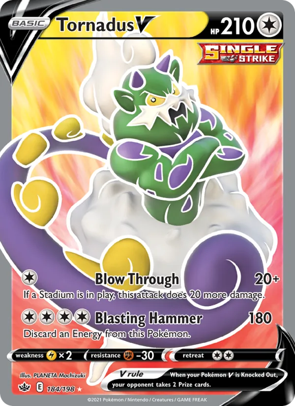 Tornadus V — Chilling Reign #184 (Pokémon TCG card)