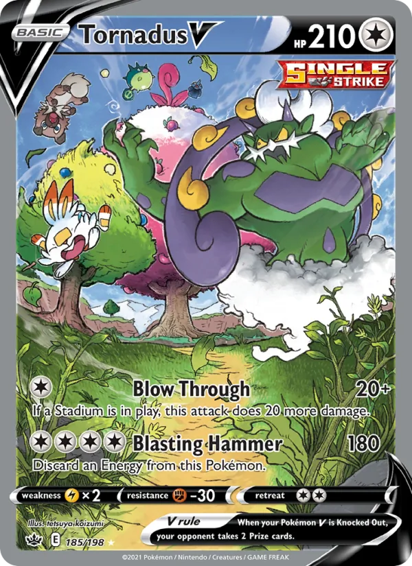 Tornadus V — Chilling Reign #185 (Pokémon TCG card)