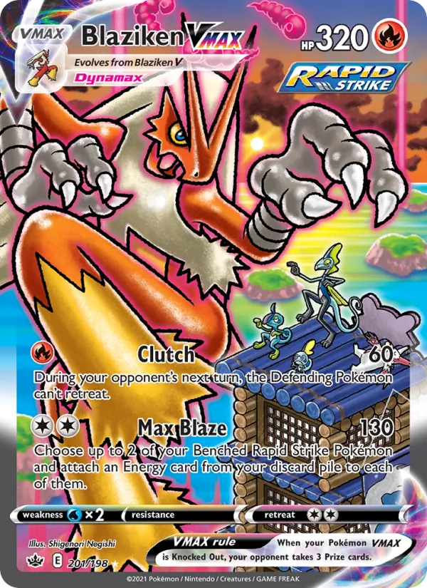 Blaziken VMAX — Chilling Reign #201 (Pokémon TCG card)