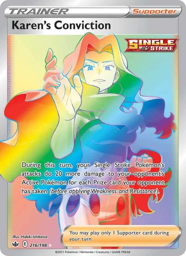 Karen's Conviction — Chilling Reign #216 (Pokémon TCG card)