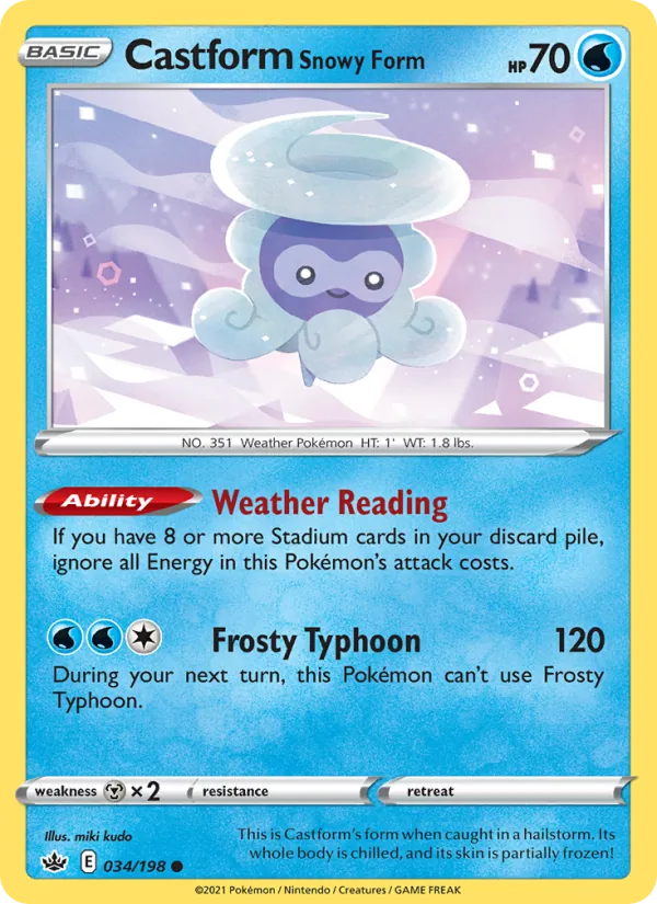 Castform Snowy Form — Chilling Reign #34 (Pokémon TCG card)