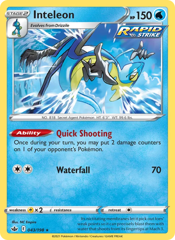 Inteleon — Chilling Reign #43 (Pokémon TCG card)
