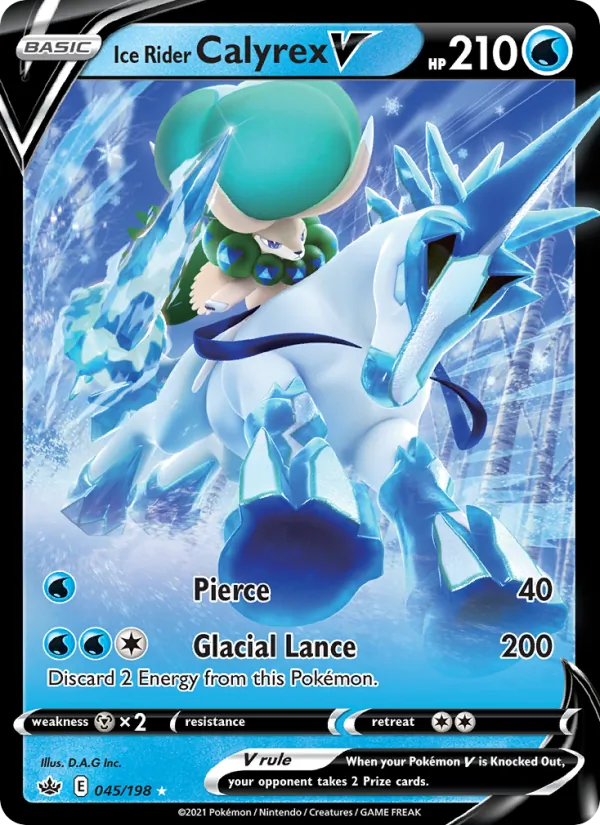 Ice Rider Calyrex V — Chilling Reign #45 (Pokémon TCG card)