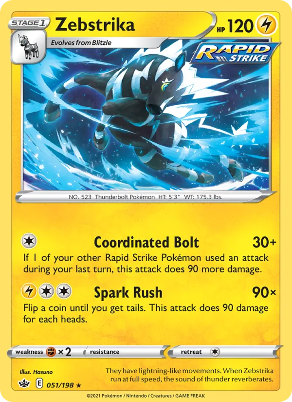 Zebstrika — Chilling Reign #51 (Pokémon TCG card)