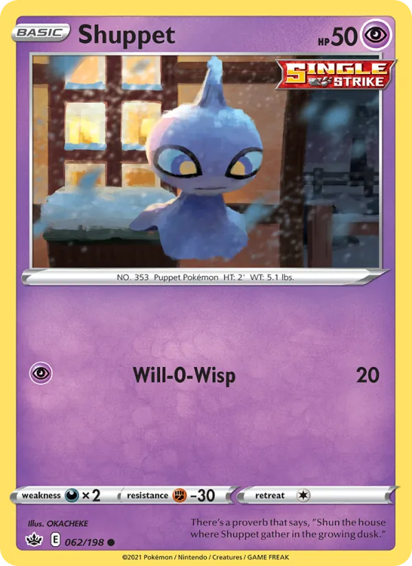 Shuppet — Chilling Reign #62 (Pokémon TCG card)
