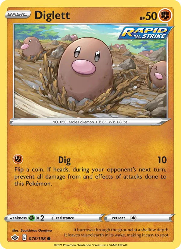 Diglett — Chilling Reign #76 (Pokémon TCG card)