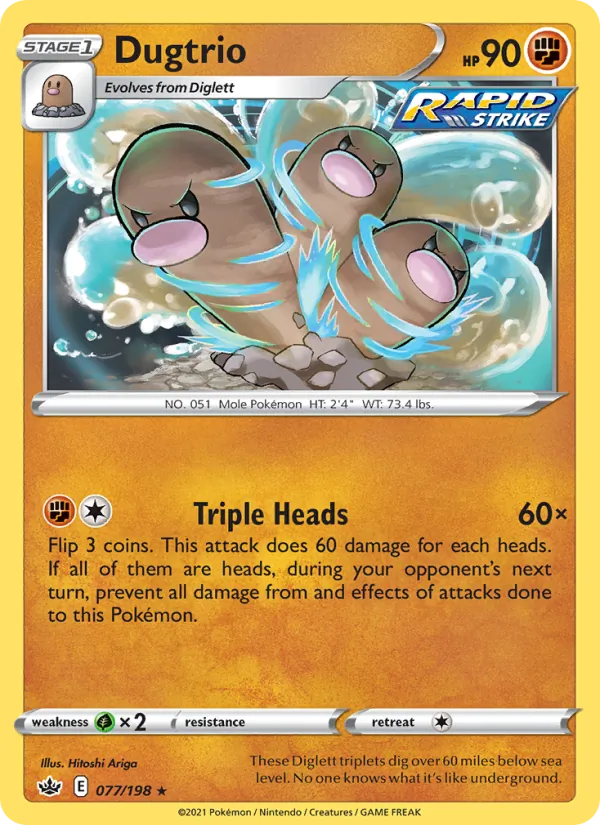 Dugtrio — Chilling Reign #77 (Pokémon TCG card)