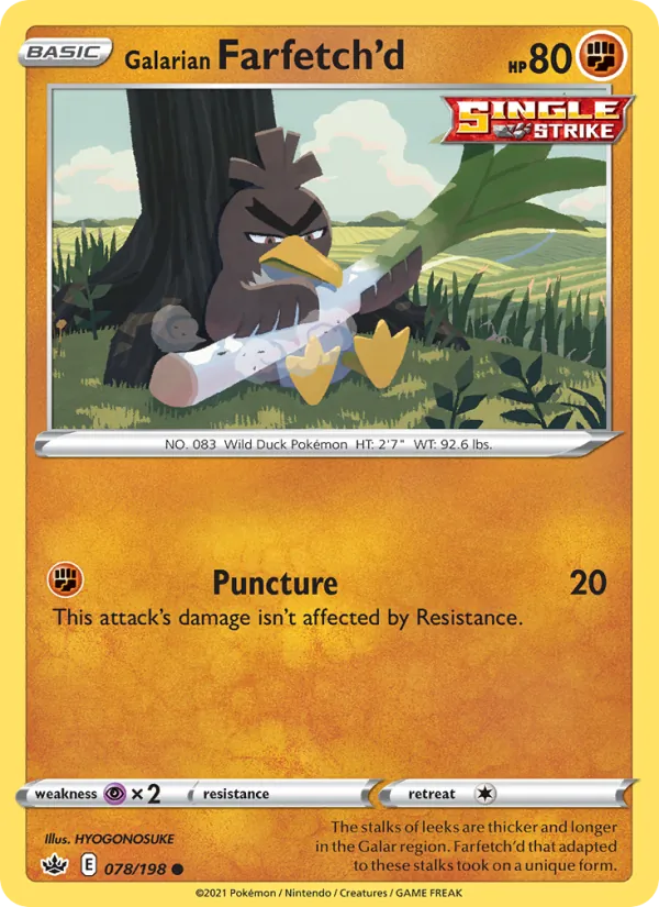 Galarian Farfetch'd — Chilling Reign #78 (Pokémon TCG card)