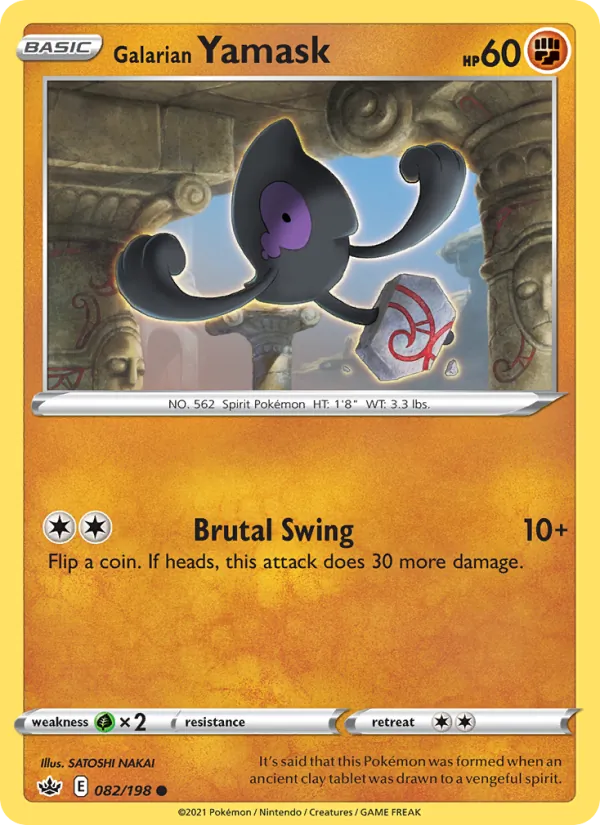 Galarian Yamask — Chilling Reign #82 (Pokémon TCG card)