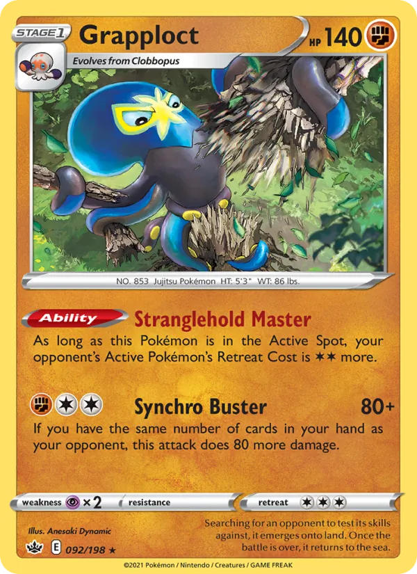 Grapploct — Chilling Reign #92 (Pokémon TCG card)