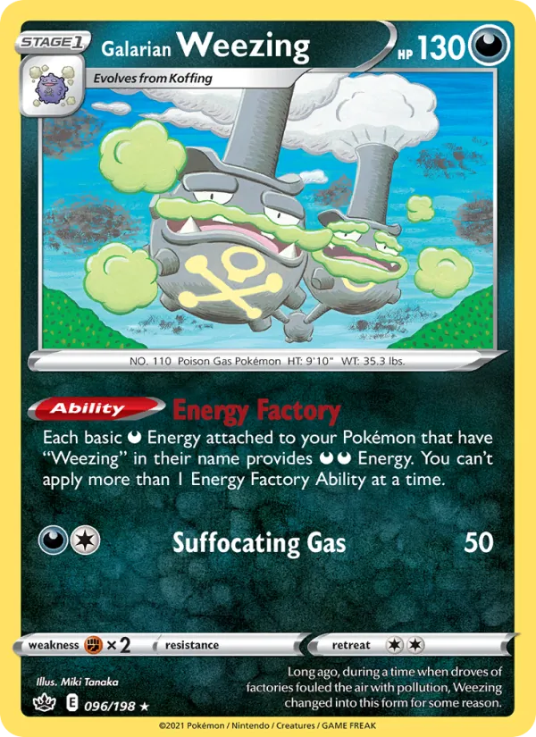 Galarian Weezing — Chilling Reign #96 (Pokémon TCG card)