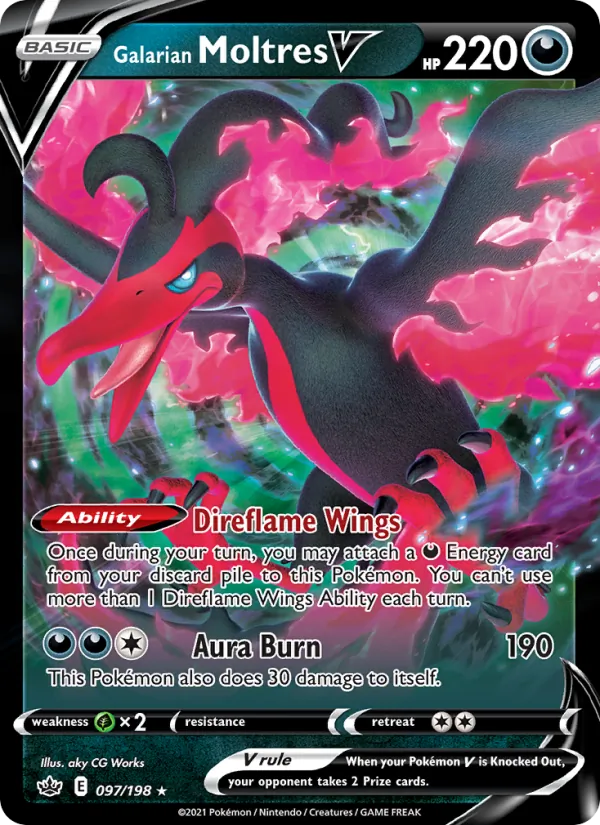 Galarian Moltres V — Chilling Reign #97 (Pokémon TCG card)
