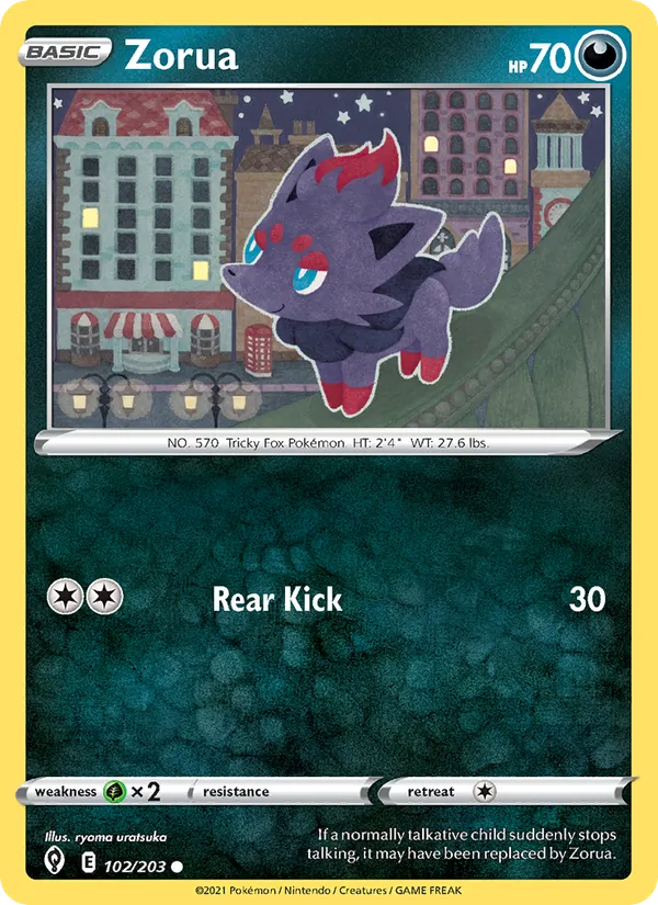 Zorua — Evolving Skies #102 (Pokémon TCG card)