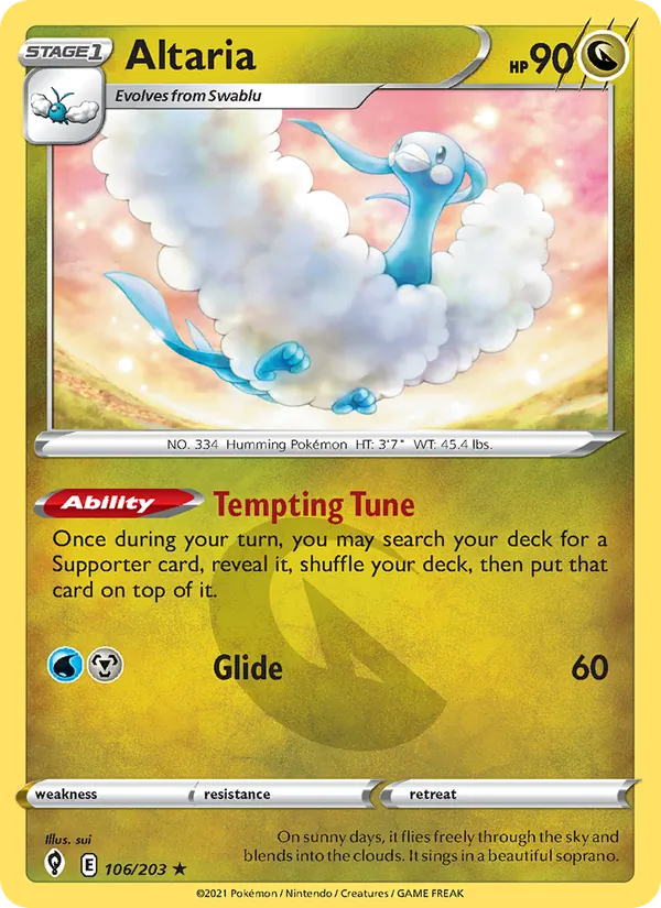 Altaria — Evolving Skies #106 (Pokémon TCG card)