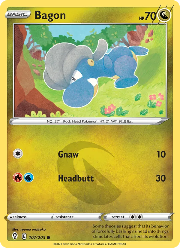 Bagon — Evolving Skies #107 (Pokémon TCG card)