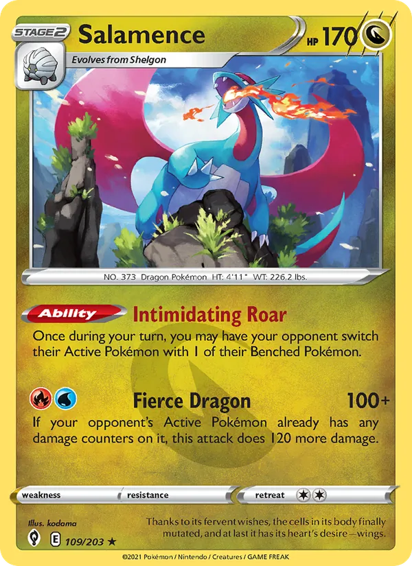 Salamence — Evolving Skies #109 (Pokémon TCG card)