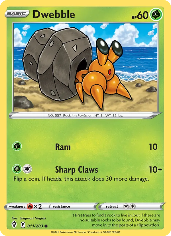 Dwebble — Evolving Skies #11 (Pokémon TCG card)