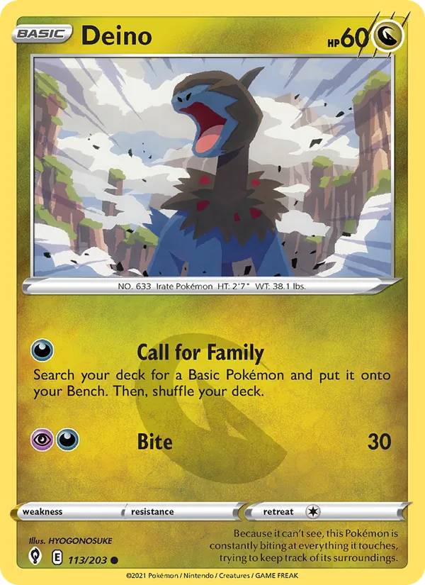 Deino — Evolving Skies #113 (Pokémon TCG card)