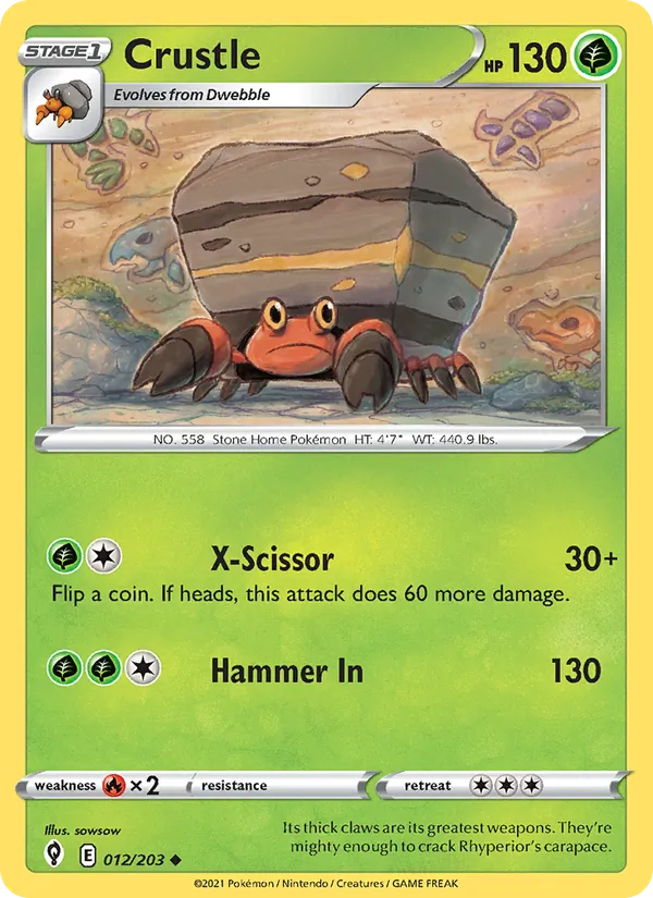 Crustle — Evolving Skies #12 (Pokémon TCG card)
