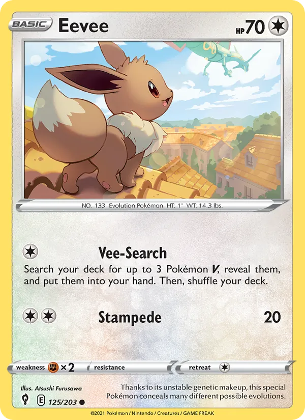 Eevee — Evolving Skies #125 (Pokémon TCG card)
