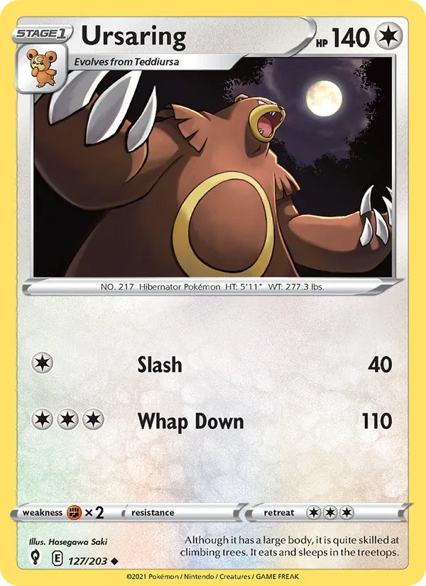 Ursaring — Evolving Skies #127 (Pokémon TCG card)