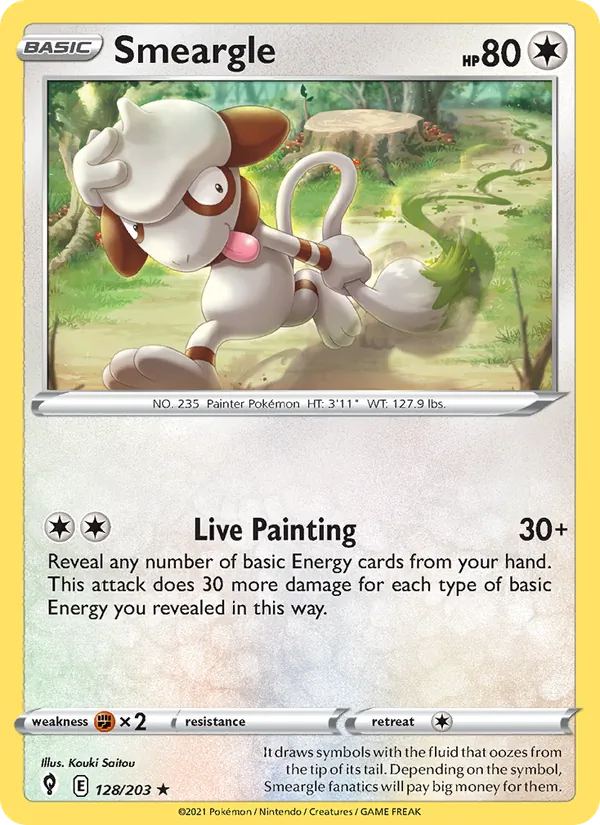 Smeargle — Evolving Skies #128 (Pokémon TCG card)
