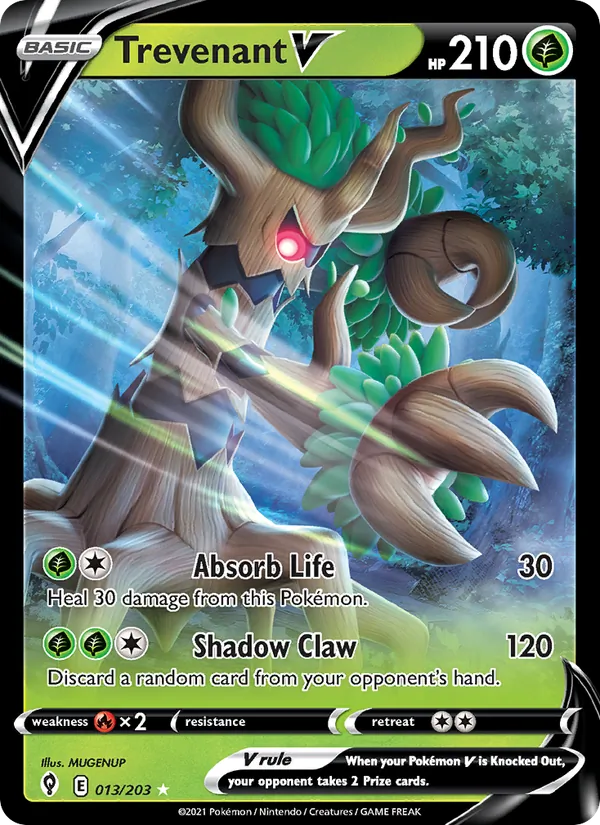 Trevenant V — Evolving Skies #13 (Pokémon TCG card)