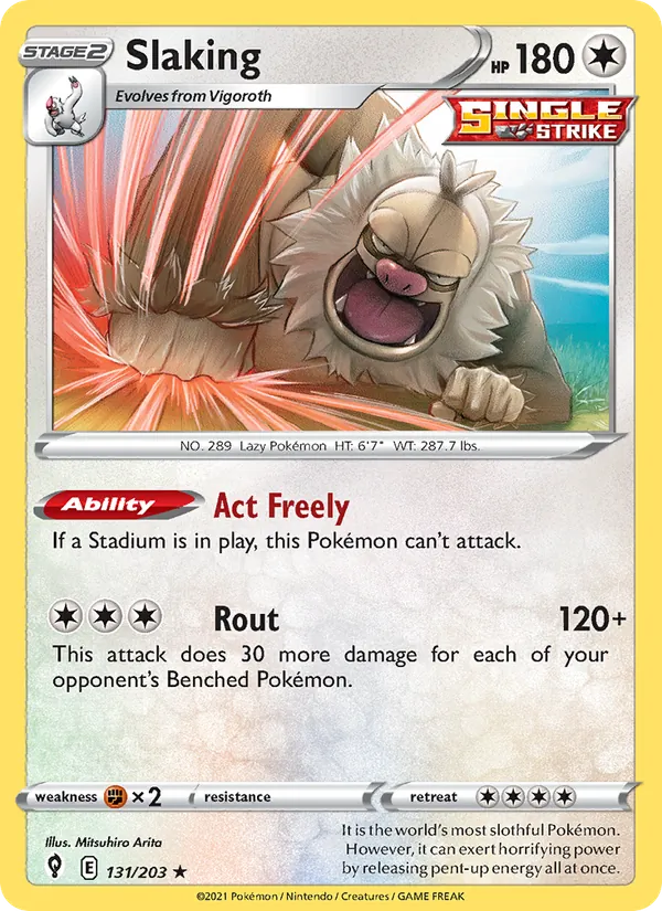 Slaking — Evolving Skies #131 (Pokémon TCG card)