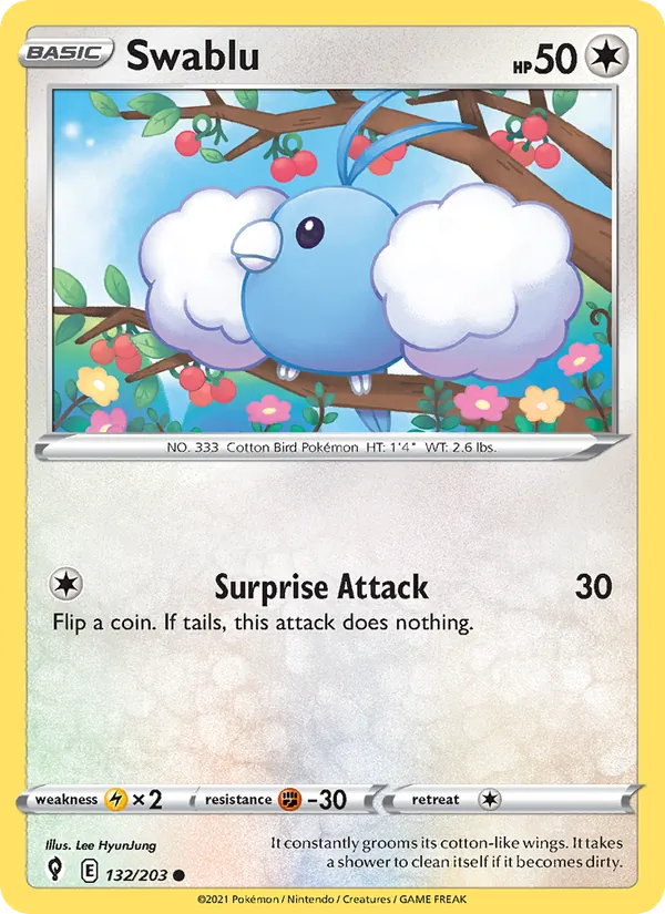 Swablu — Evolving Skies #132 (Pokémon TCG card)