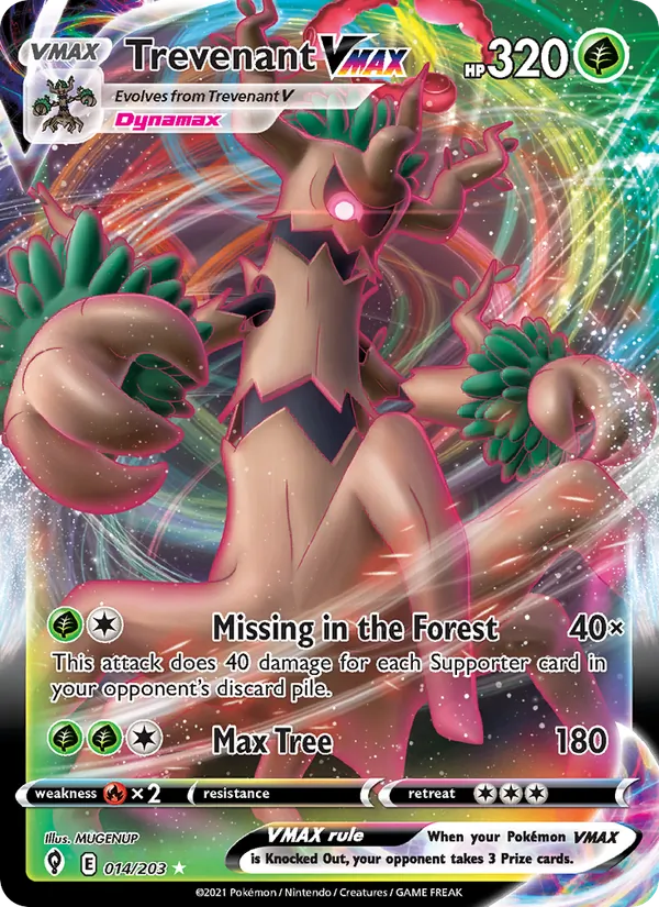 Trevenant VMAX — Evolving Skies #14 (Pokémon TCG card)