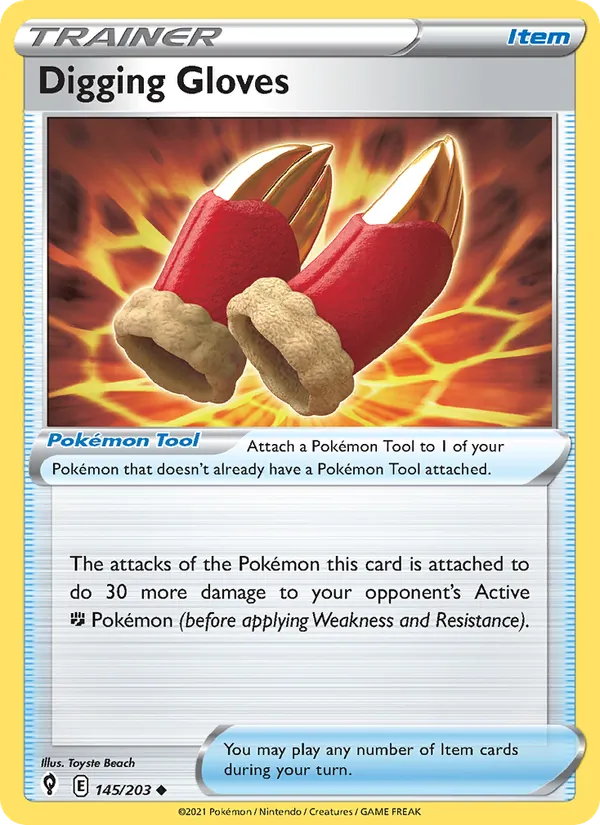 Digging Gloves — Evolving Skies #145 (Pokémon TCG card)